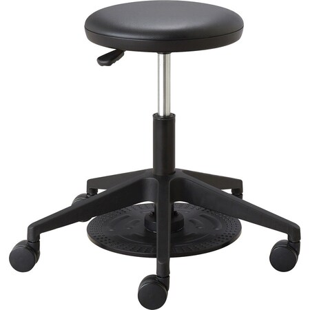 SAFCO Stool, Low-Height, Vinyl Seat, 24-1/4"x24-1/4"x17"-22", BK SAF3437BL